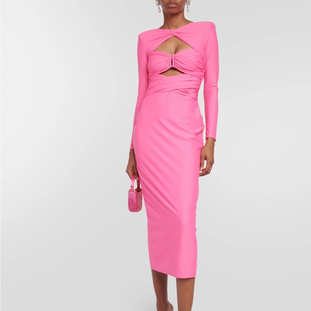 Self Portrait Jersey midi dress in pink